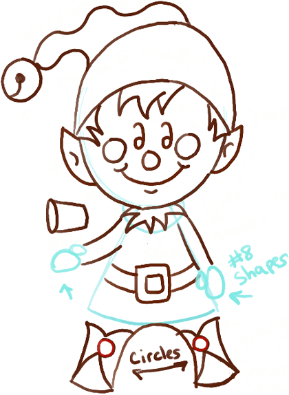 420x574 How To Draw A Christmas Elf With Easy Steps Drawing Tutorial - Santa Elf Drawing