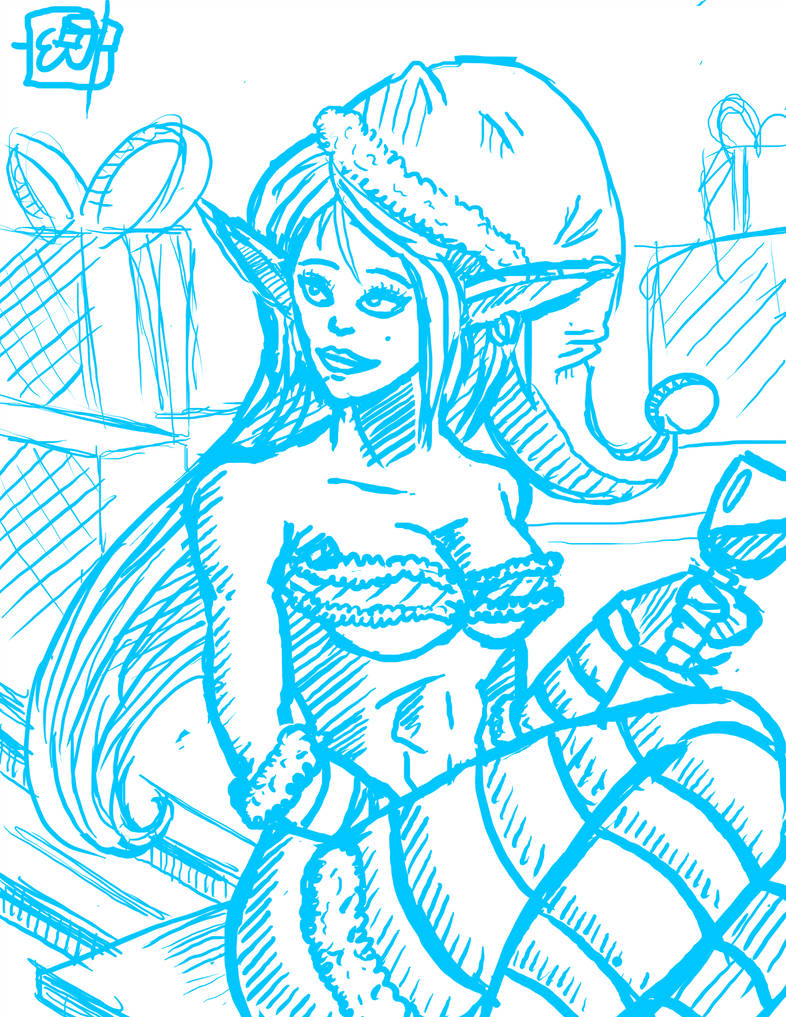 786x1017 Drawing Of The Day - Santa Elf Drawing