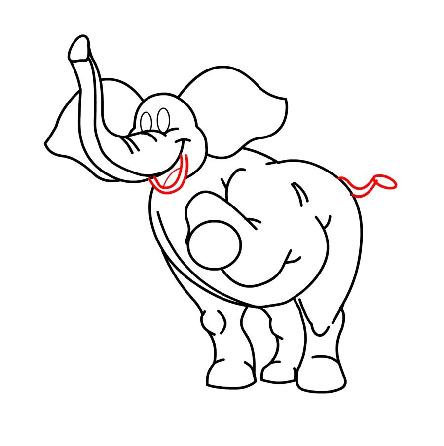 900x905 Easy To Draw Santa Face How To Draw A Cartoon Elephant In Easy - Santa Face Drawing