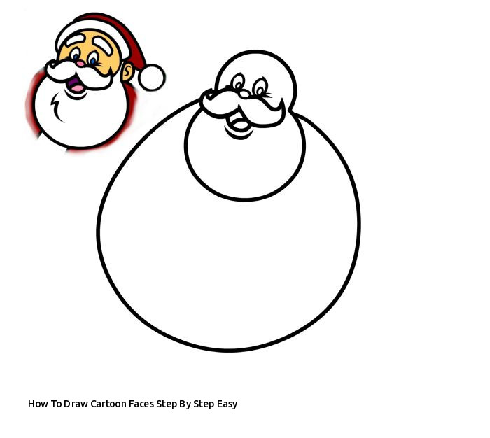 700x626 How To Draw Cartoon Faces Step - Santa Face Drawing