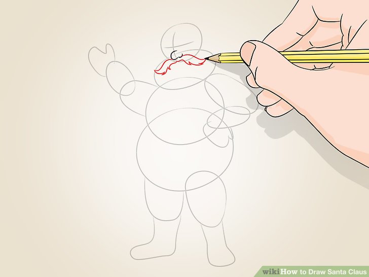 728x546 How To Draw Santa Claus Steps - Santa Face Drawing