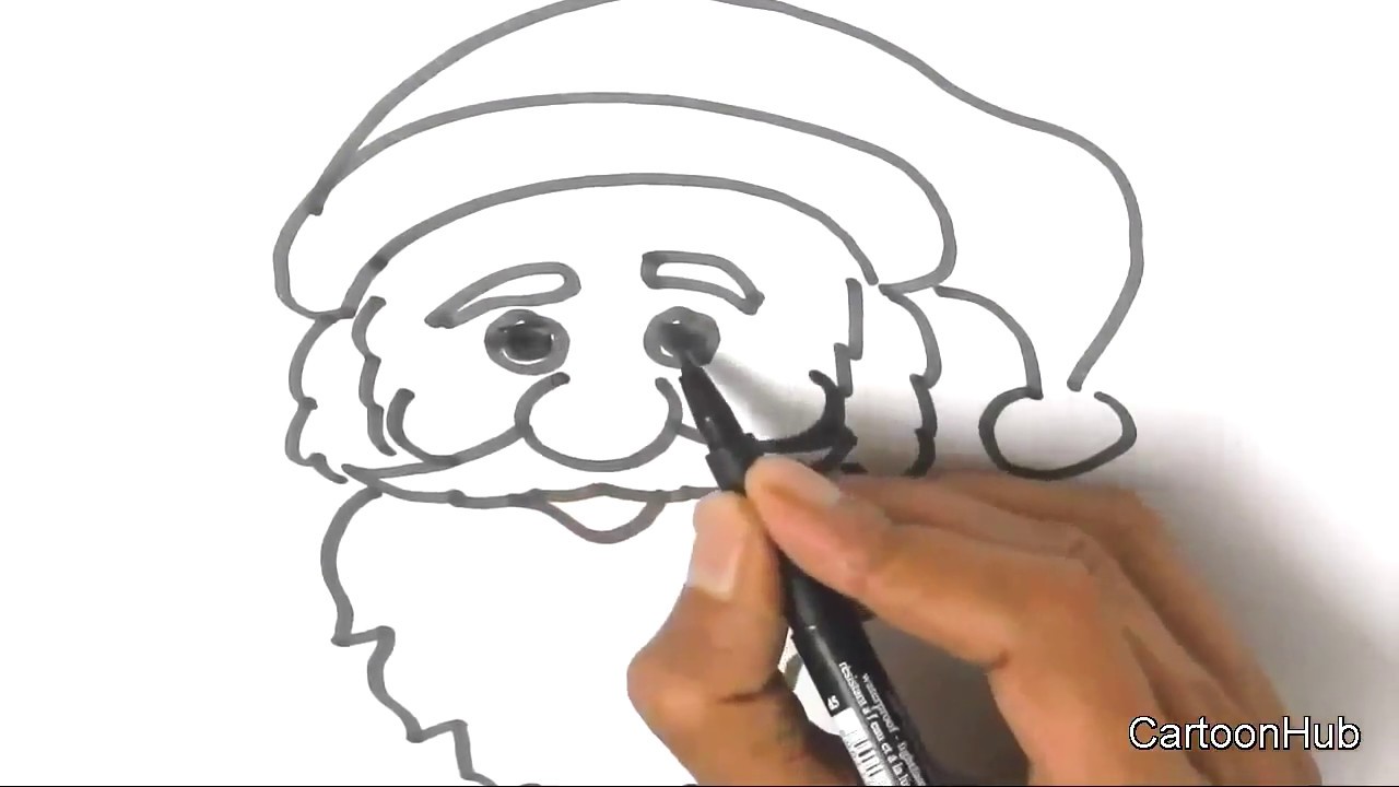 Santa Face Drawing at PaintingValley.com | Explore collection of Santa