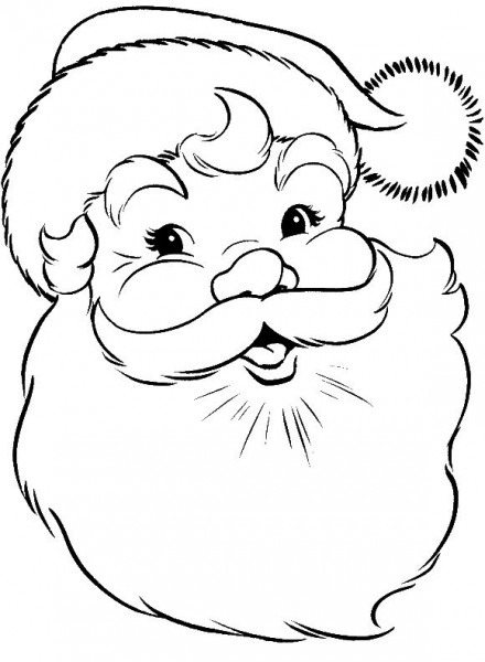 440x600 Santa Face Drawing - Santa Face Drawing