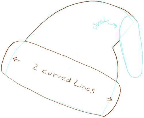 500x410 how to draw santa hats with easy steps - Santa Hat Drawing