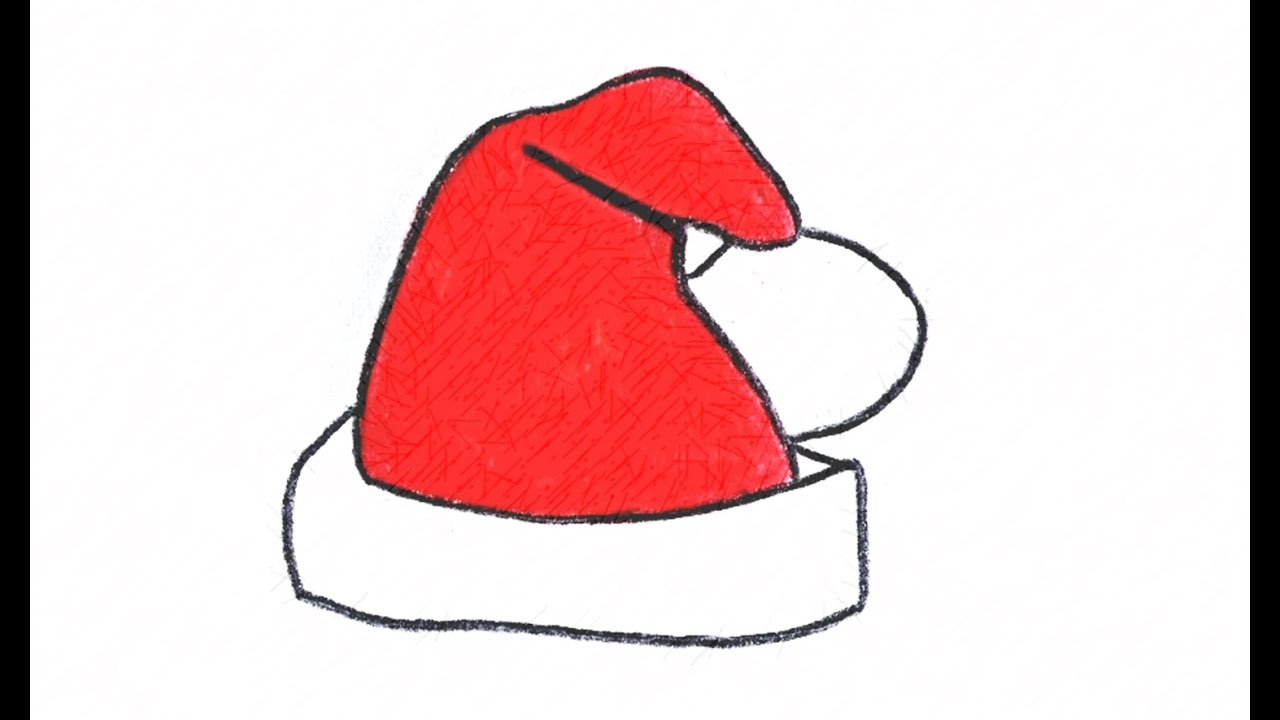 1280x720 how to draw a santa hat - Santa Hat Drawing
