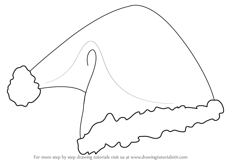 800x566 learn how to draw santa's hat - Santa Hat Drawing