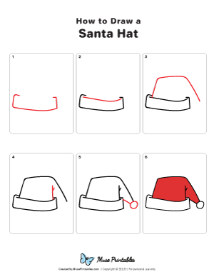 300x388 Christmas Drawing Tutorials - Santa Hat Drawing