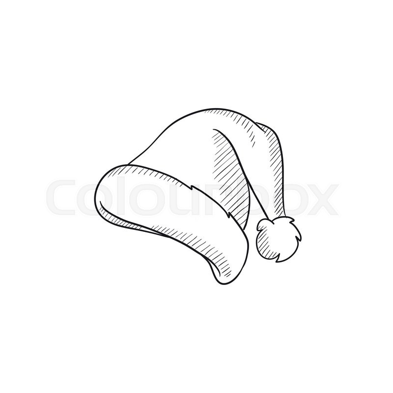 800x800 santa hat vector sketch icon isolated stock vector colourbox - Santa Hat Drawing