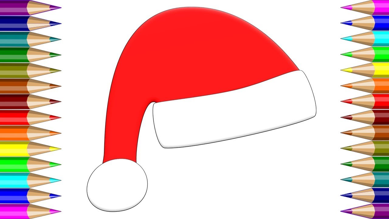 1280x720 drawing christmas hat how to draw santa hats learn colors - Santa Hat Drawing