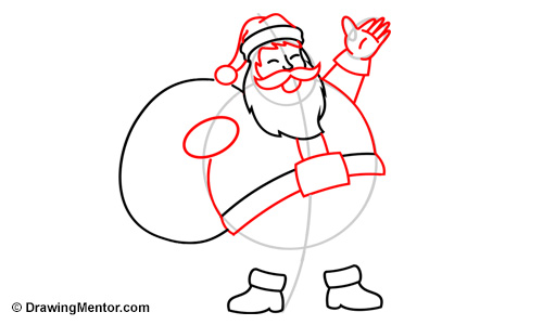 500x300 How To Draw Santa Tutorial - Santa Line Drawing