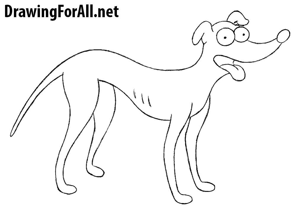 1000x723 Line Drawing Of A Dog Deve Drawing - Santa Line Drawing