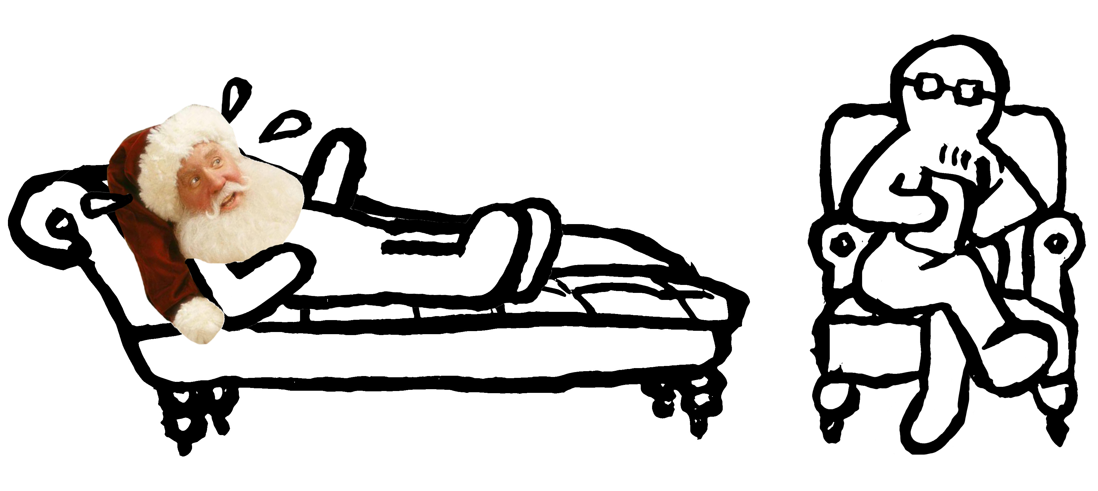 3590x1606 On The Couch With 'the Santa Clause' - Santa Line Drawing