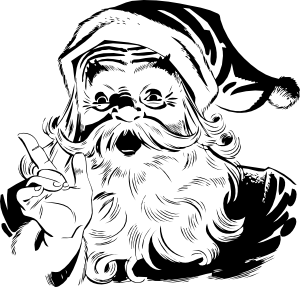300x287 Santa Clip Art - Santa Line Drawing