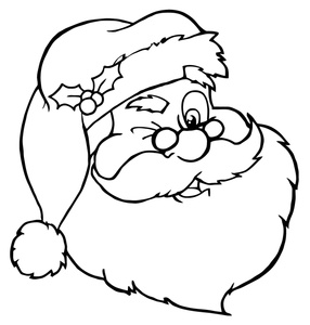 286x300 Santa Clipart Coloring - Santa Line Drawing