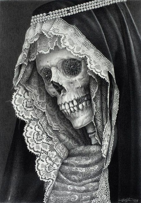 487x700 Santa Muerte Drawing - Santa Muerte Drawing