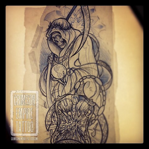 480x480 Crimson Empire Tattoo - Santa Muerte Tattoo Drawing