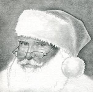 302x298 How To Draw Santa, Realistic Santa, Step - Santa Pencil Drawing