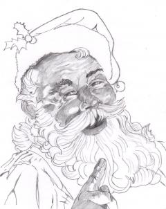 240x302 How To Draw A Realistic Santa, Santa Claus, Step - Santa Pencil Drawing