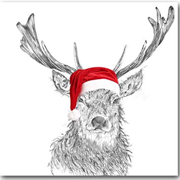 355x355 Luxury Christmas Card - Santa Pencil Drawing