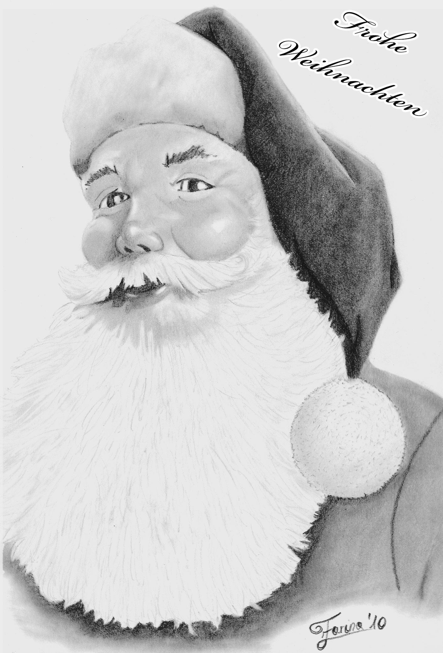 1411x2081 Santa Claus Pencil Drawing - Santa Pencil Drawing