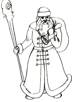 300x411 Drawn Santa Sketch - Santa Sketch Drawing