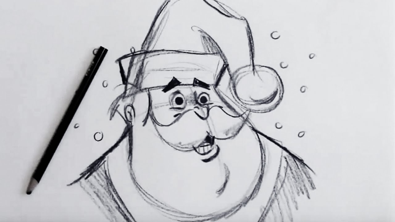 1280x720 How To Draw Santa Claus - Santa Sketch Drawing