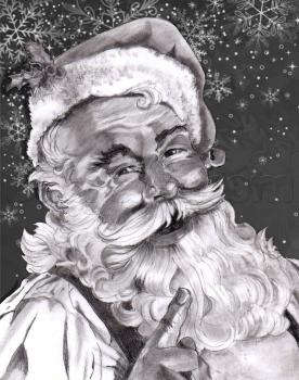 276x350 How To Draw A Realistic Santa, Santa Claus, Step - Santa Sketch Drawing