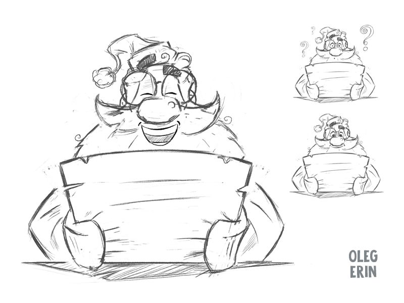 800x600 Santa Sketch In Character Art Reference Sketches, Santa - Santa Sketch Drawing