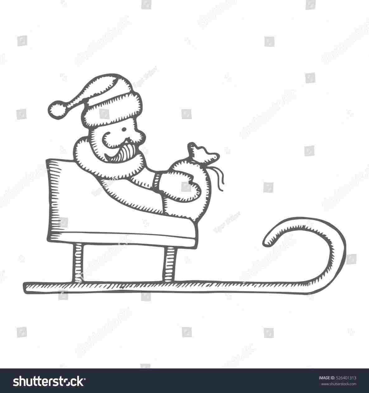 1185x1264 Santa Sleigh Drawing - Santa Sketch Drawing
