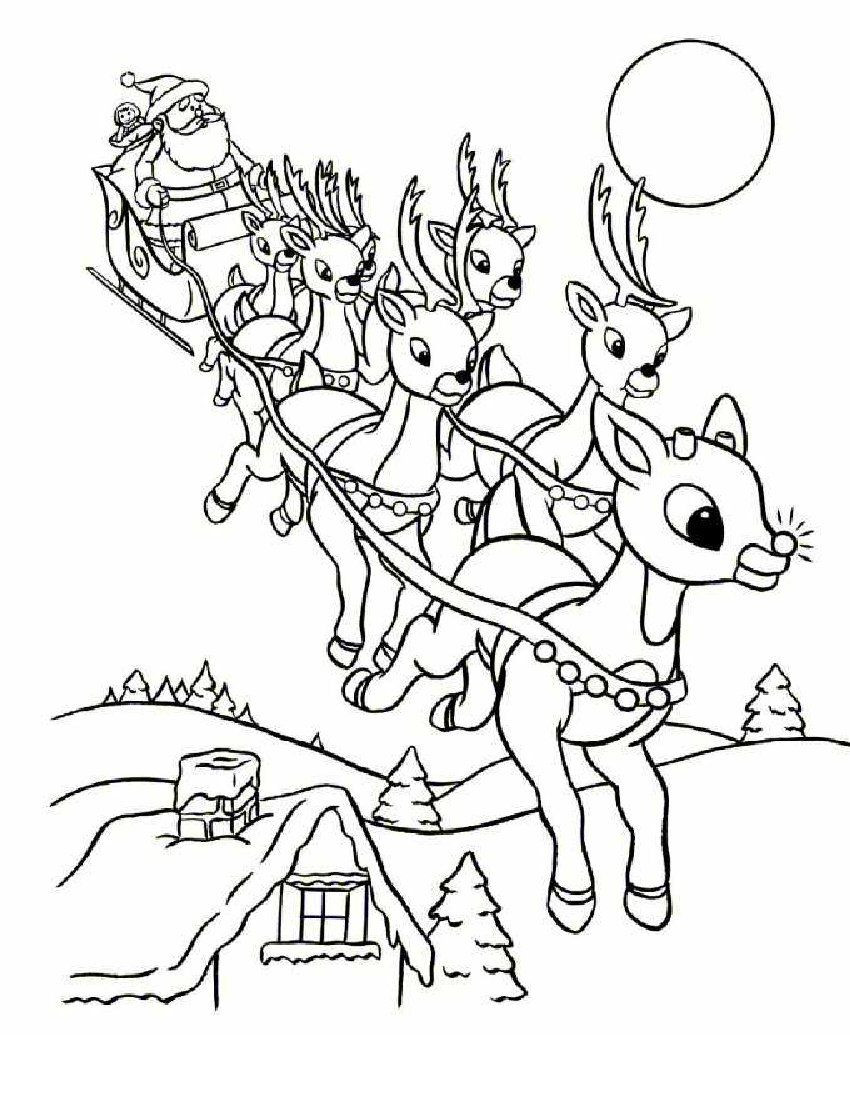 850x1100 Luxury Santa Sled Coloring Sheet - Santa Sled Drawing