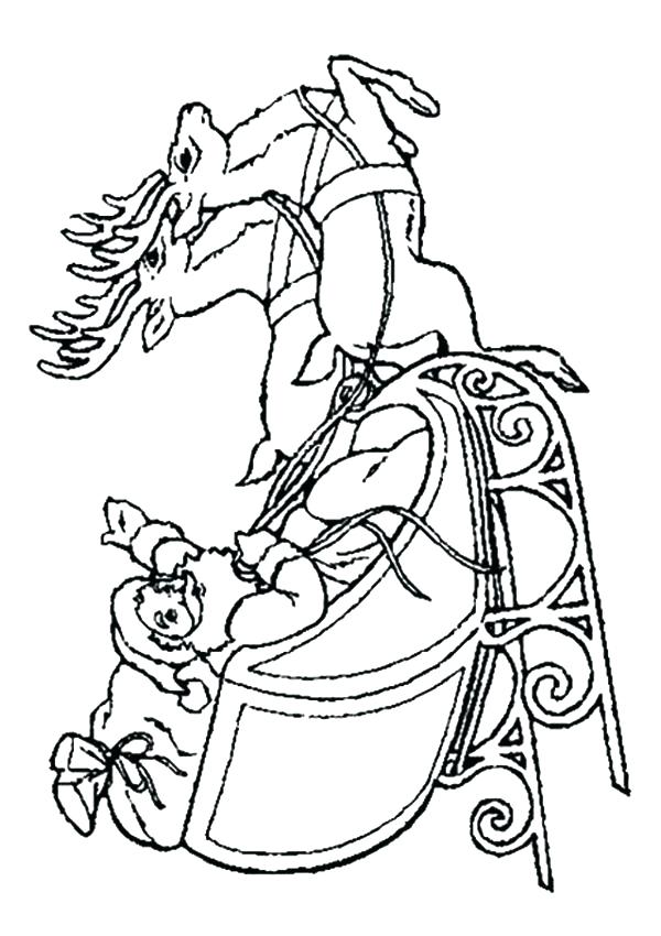 600x850 Santa Sled Coloring Page - Santa Sled Drawing