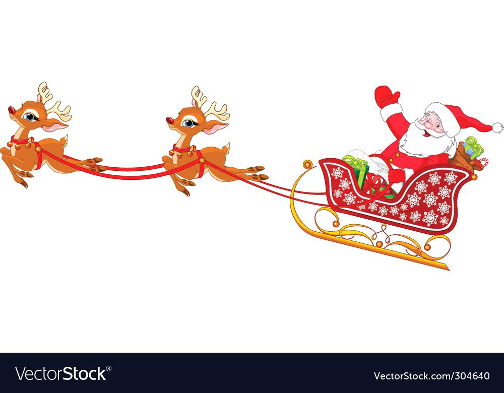 1000x780 Santa Sled In Vector Image Simple Sleigh Drawing Babypinch - Santa Sled Drawing