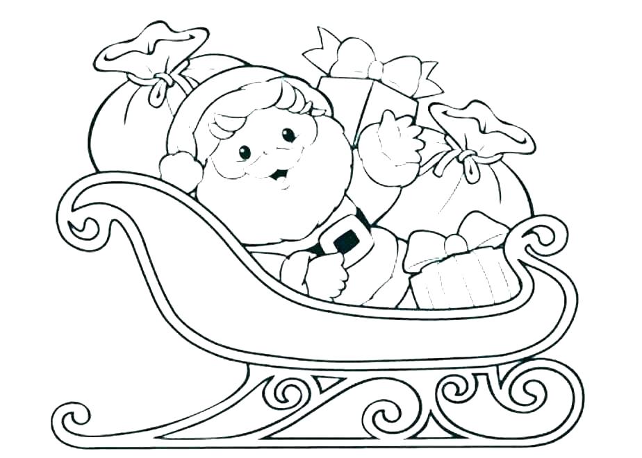 924x660 Santa Sleigh And Reindeer Coloring Pages Page - Santa Sled Drawing