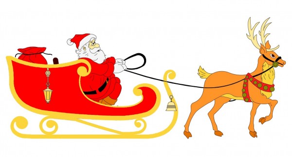 600x324 Santa Claus Sleigh Model For Download - Santa Sled Drawing