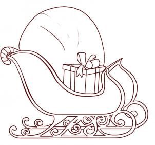 302x282 how to draw santas sleigh step school projects santa sleigh - Santa Sled Drawing