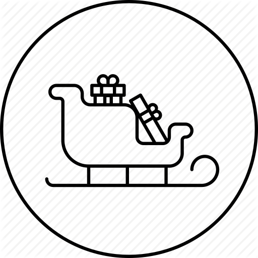 512x512 christmas, santa, sled, sledge, vehicle icon - Santa Sled Drawing