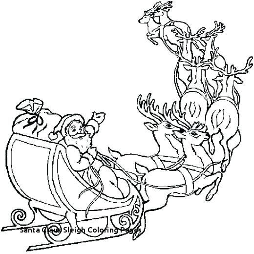 520x520 santa sleigh coloring - Santa Sleigh Drawing
