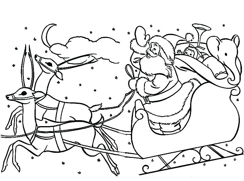 820x610 Sled Drawing At Free For Personal Use Sleigh Coloring Pages - Santa Sleigh Drawing