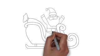 320x180 Santa And His Sleigh Easy Drawing - Santa Sleigh Drawing