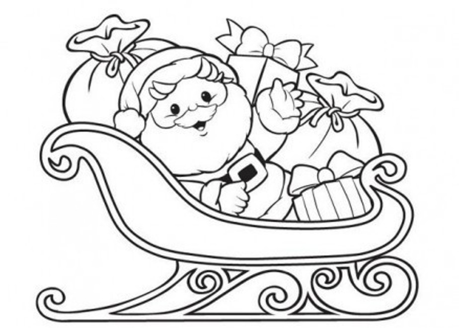924x660 santa sleigh coloring pages printable christmas sleigh coloring - Santa Sleigh Drawing