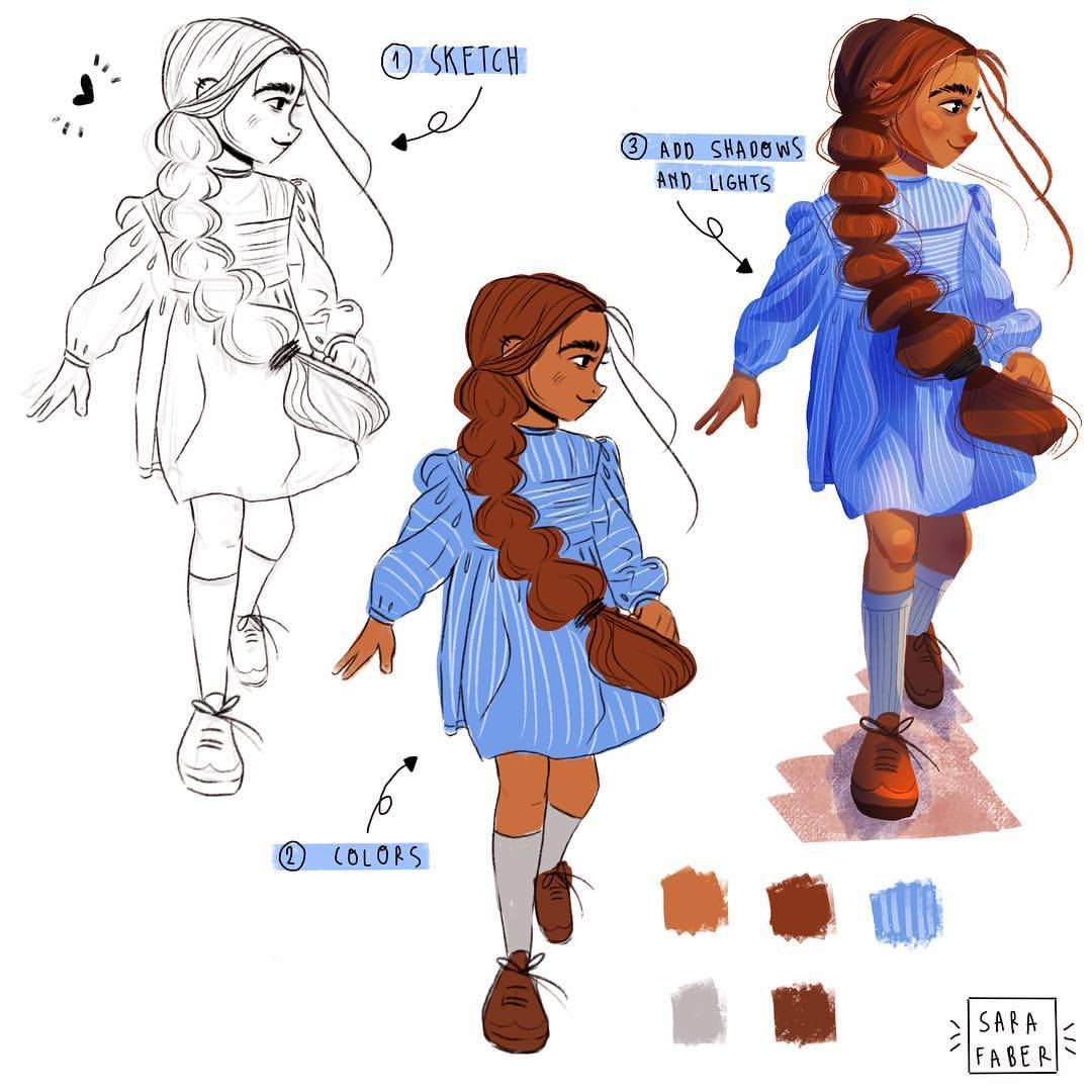 1080x1080 stages of drawing sara faber - Sara Drawing