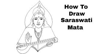 320x180 how to draw lord saraswati drawing step - Saraswati Drawing