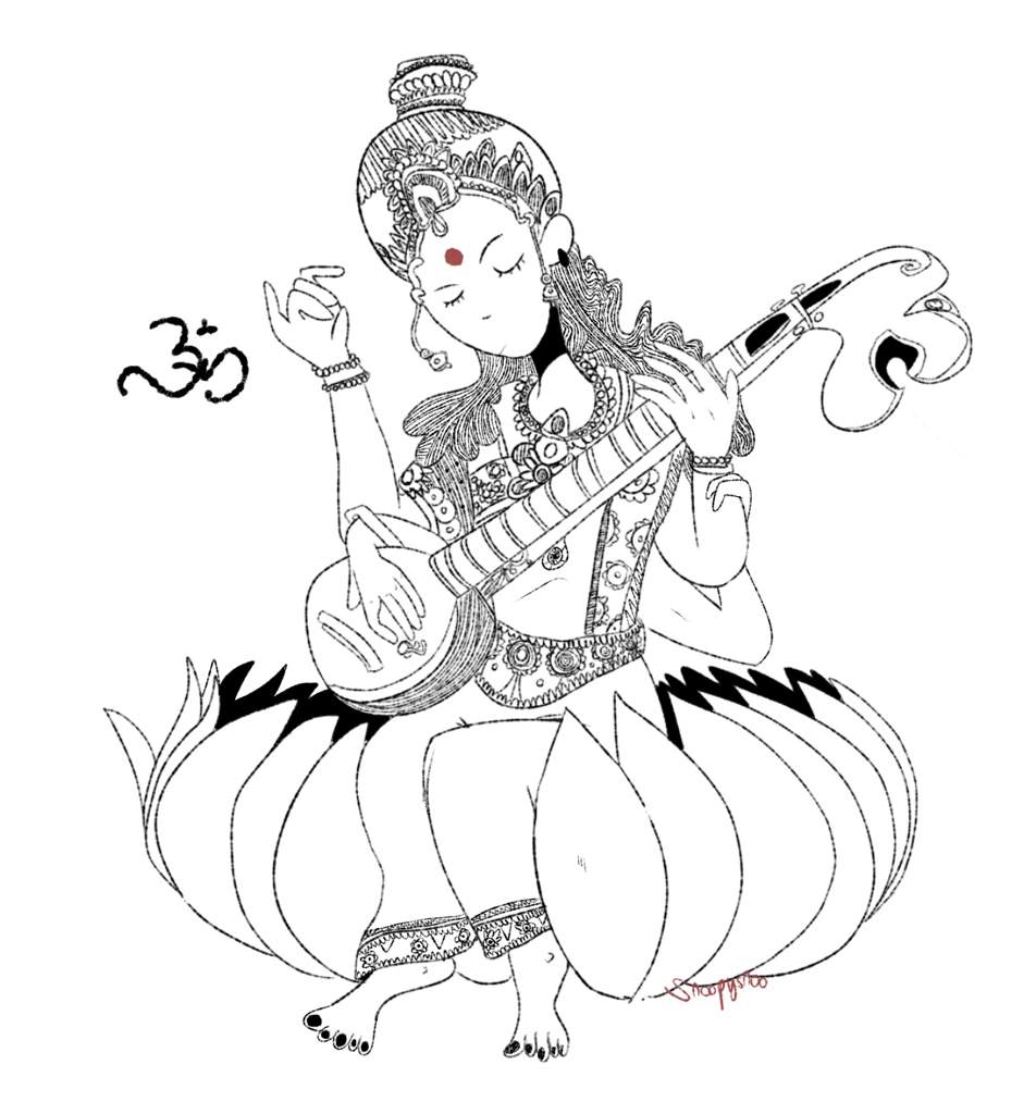 952x1024 saraswati amino - Saraswati Drawing
