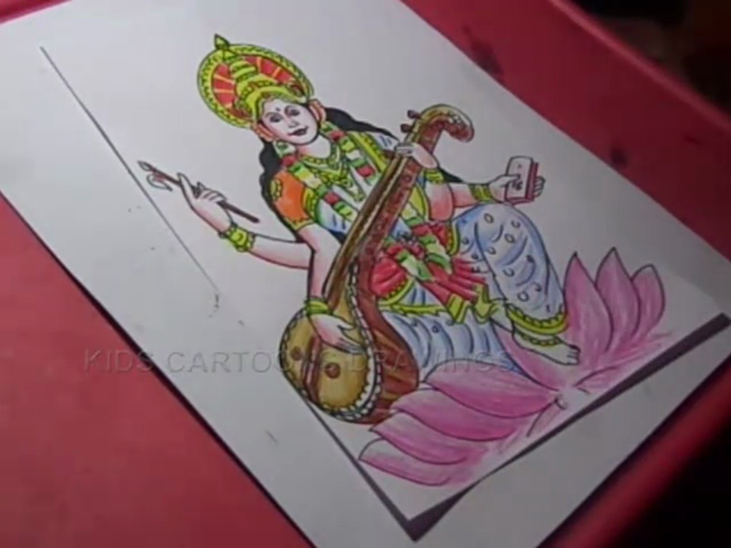 Saraswati Drawing At PaintingValley.com | Explore Collection Of ...