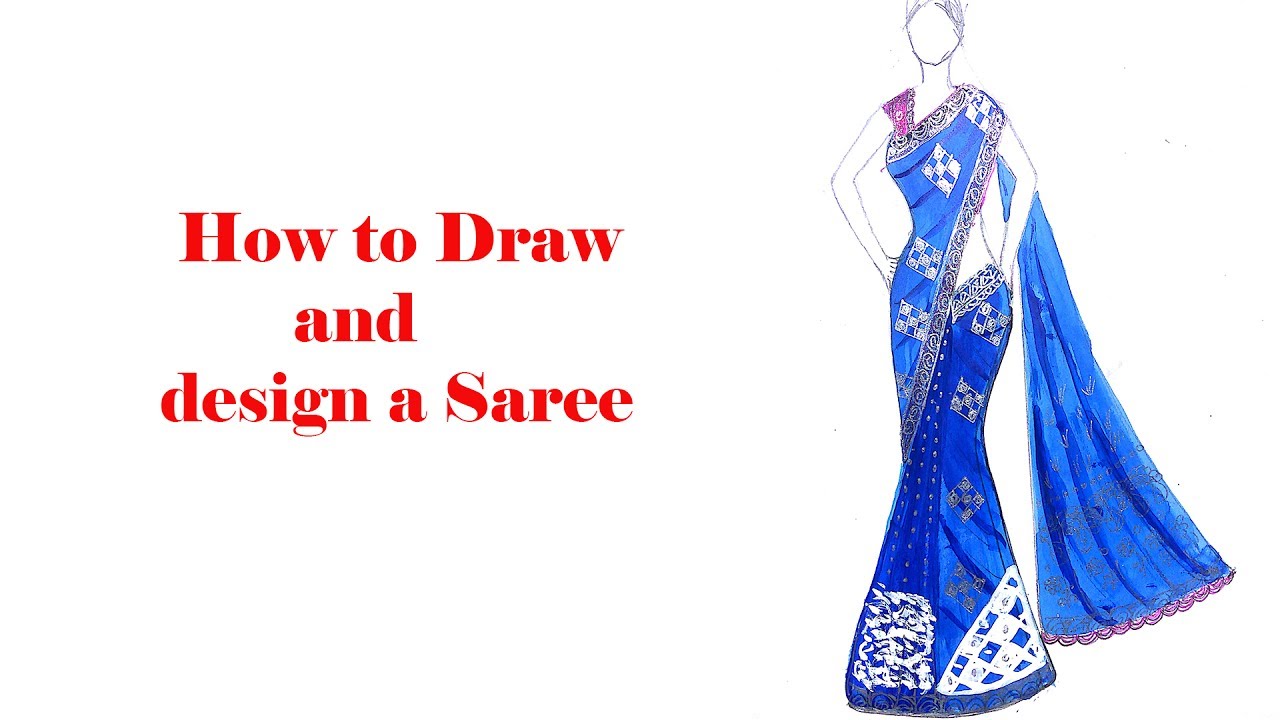 1280x720 How To Draw And Design A Saree - Saree Drawing