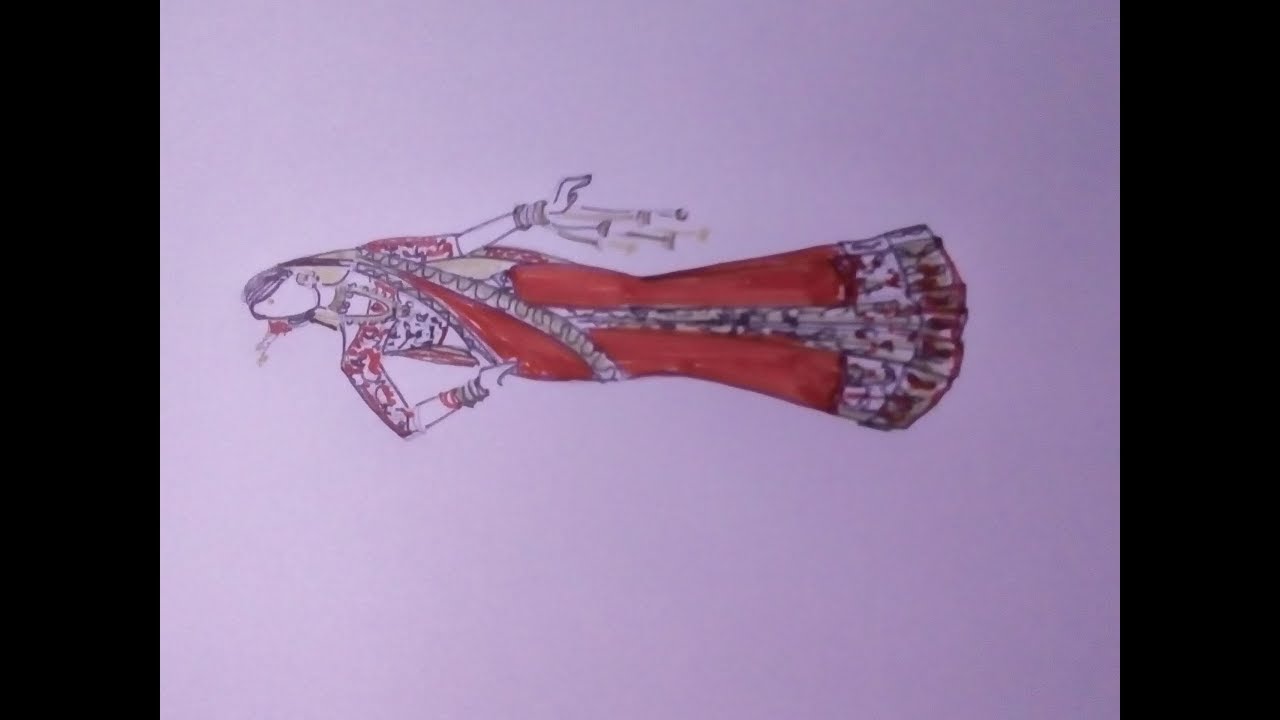 1280x720 How To Draw Indian Wedding Dress Sari - Sari Drawing