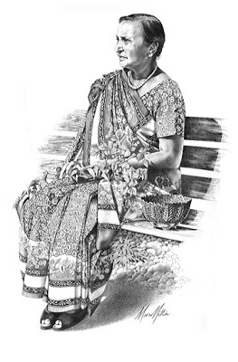 263x400 Mara Mattia Art Pencil Drawing Of A Beautiful Woman In A Sari - Sari Drawing