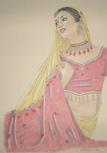 210x300 Sari Drawings Fine Art America - Sari Drawing