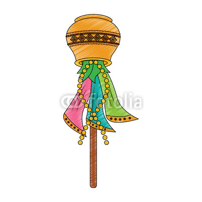 400x400 Multicolor Sari Wood Stick Cover Container Traditional Hindu - Sari Drawing
