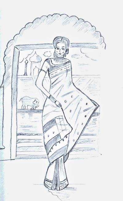 400x650 Sari - Sari Drawing